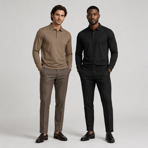 <span class=keywords><strong>Polo</strong></span> a Maniche Lunghe in Cotone Mercerizzato di Alta Qualità, Vendita all'Ingrosso, Personalizzabile, Disponibile in Stock, Popolare in Europa - Product Image 1