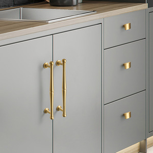 Poignée solide en laiton personnalisée moderne luxe minimaliste meubles quincaillerie armoire porte poignée armoire armoire bibliothèque bouton - Product Image 1