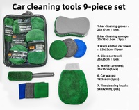 Microfiber Woven Quick-Dry Eco-Friendly Super Absorbent 9-Piece Car Wash Towel Set