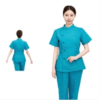Tenue d'infirmière d'hôpital, blouses médicales unisexes en tissu sergé polyester/coton avec détection d'aiguilles pour hôpitaux et salons de beauté
