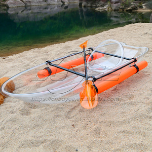Buen proyecto de inversión Barco de remos transparente para una persona Cristal transparente Ver a través de la parte inferior <span class=keywords><strong>Kayak</strong></span> Glass Clear PC Paddle Boat - Product Image 3