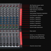 Console de mixage audio/contrôleur DJ professionnel avec USB Bluetooth, 24 effets DSP, console de mixage 24 canaux pour équipement sonore