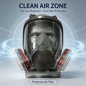 Masque respiratoire industriel intégral, masque en caoutchouc à étanchéité sécurisée, compatible avec les cartouches filtrantes 2097, 7093CM, A1B1E1K1, <span class=keywords><strong>P3</strong></span> - Product Image 2