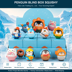 Caja Sorpresa Coleccionable de Juguetes Blandos de PU de Rebote Lento con Diseño de Familia de Pingüinos <span class=keywords><strong>Kirby</strong></span>, Figura Decorativa de Escritorio, Regalo Sorpresa para Niños - Product Image 1