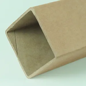 Tubo cuadrado de cartón kraft de embalaje postal de envío de maché de papel personalizado