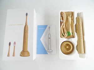 <span class=keywords><strong>Brosse</strong></span> à dents électrique <span class=keywords><strong>rechargeable</strong></span> en <span class=keywords><strong>bambou</strong></span> avec têtes de <span class=keywords><strong>brosse</strong></span> à dents en <span class=keywords><strong>bambou</strong></span> remplaçables - Product Image 3