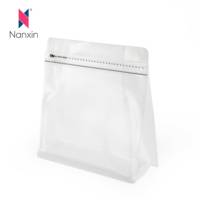 Pas quantité minimale de commande pas d'impression de grains de café carrés visibles sacs de café clairs mats