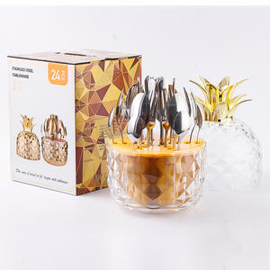 Ensemble de couverts en acier inoxydable 24 pièces couteau fourchette cuillère avec support <span class=keywords><strong>personnalisé</strong></span> - Product Image 2