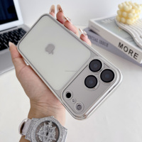 Coque de téléphone rigide en PC dépoli translucide antichoc, design astronaute, cadre électroplaqué de luxe couleur originale pour