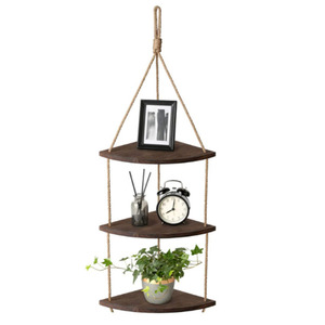 Treo Tường Gỗ Bằng Gỗ Chuỗi Tường Treo Kệ Treo Kệ Cho Tường Với Sợi Dây Thừng - Product Image 5