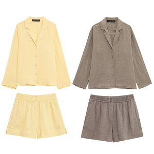 SHENZHU Wanita 2025 Musim Semi Mode Baru Kasual Linen V-neck Seri Blus Vintage Lengan Panjang Kemeja Wanita Blusas Atasan Chic - Product Image 6