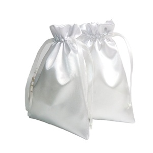 Bolsas de satén blanco para joyería, pañuelos, regalos, almacenamiento de pelucas y ropa, con cordón de seda - Product Image 1