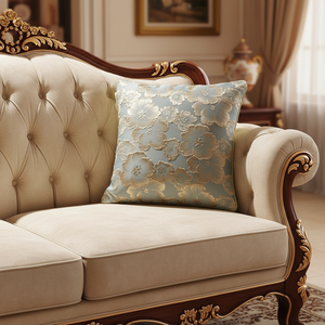 Elegante Federa per <span class=keywords><strong>Cuscino</strong></span> 50x50 in <span class=keywords><strong>Raso</strong></span> Goffrato Floreale, Jacquard <span class=keywords><strong>di</strong></span> Lusso per Arredamento Moderno <span class=keywords><strong>di</strong></span> Soggiorno, Camera da Letto e Hotel <span class=keywords><strong>di</strong></span> Lusso - Product Image 3