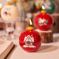 Bougie parfumée en forme de flocon de neige, maison de neige, boule de Noël, ornement suspendu pour arbre de Noël, décoration de maison pour les fêtes, cadeau, bougie parfumée