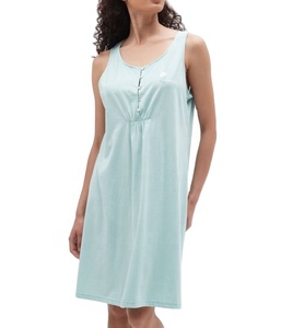 Camicie <span class=keywords><strong>da</strong></span> <span class=keywords><strong>notte</strong></span> in <span class=keywords><strong>cotone</strong></span> 100% <span class=keywords><strong>da</strong></span> donna con girocollo morbido a maniche corte in Jersey personalizzato di fabbrica - Product Image 2
