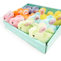 Promotion fête de pâques faveur en peluche Animal jouets à remonter arc-en-ciel drôle lapin jouets à remonter