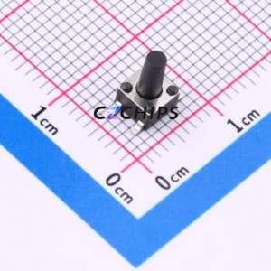 TS010-TBW1EH8.0 Tactile Switch SMD-4P,4.5x4.5mm Switch Single Pole Single Throw Round Button 1.8N Vertical Mount - Product Image 1