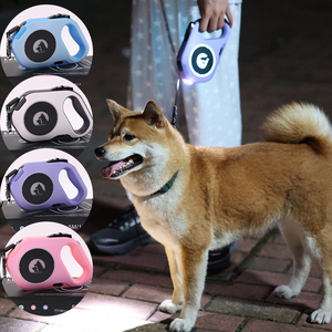 Venta al por mayor de fábrica de sublimación de luz correa de perro USB boda logotipo personalizado retráctil Led reflectante correa de perro duradera - Product Image 1