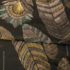 KEER Usine Vente en Gros JBS5383M nouveauté produit merveilleux motif de Plume conception brocart tissé jacquard polyester tissu - Product Image 4