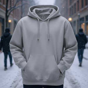 Sweat à capuche unisexe surdimensionné personnalisé en polaire, pull à manches longues, imperméable, respirant, de haute qualité, couleur unie - Product Image 2