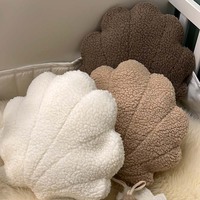 Coussin en peluche personnalisé en forme de coquille, oreiller décoratif pour chambre, coussin en velours en forme de coquille, cadeau pour nouveau-né