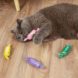 Jouet interactif pour chat avec herbe à chat, jouet à mâcher pour chats, jouet sonore crépitant en forme de bonbon pour chatons, fournitures pour animaux de compagnie - Product Image 4