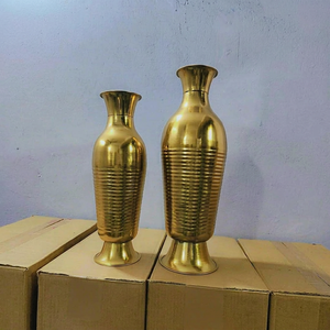 New Arrival Luxury Handcrafted Brass Flower <b>Vase</b> SetPremium Golden Metal Decorative <b>Vase</b> for Home Decor Living Room Office Hotel - Product Image 1