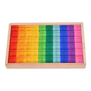 Nuovo Design giocattoli Montessori vedere attraverso arcobaleno Lucite blocchi impilabili acrilico HighTransparent per bambini <span class=keywords><strong>gioco</strong></span> aperto - Product Image 2