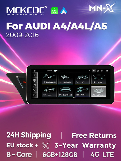 MEKEDE EU STOCK Android 2Din Car Radio 2009-2016 For AUDI A4/A4L/A5 Wireless Apple Car-Play Auto Multimedia Head DVR RearCamera