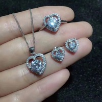 Approvisionnement d'usine 925 Sterling Silver Xoxo Boho Cercle Collier et Boucles d'Oreilles Ensemble Moissanite Bijoux