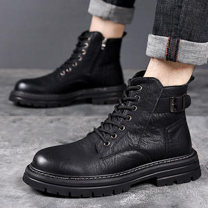Botas de Trabajo para Hombre, Modelo 2026, Forradas de Lana, Estilo Británico Retro, Cálidas para Invierno, Versátiles, de Cuero - Product Image 4