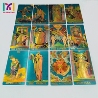 Kartu Tarot kustom percetakan grosir dek 78 kartu kartu tarot asli dengan buku panduan dan kotak