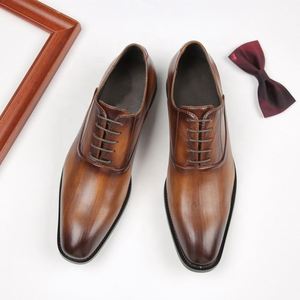 Chaussures habillées et Richelieu pour hommes en cuir véritable faites à la main, mocassins décontractés et formels à lacets, personnalisables avec logo pour le dropshipping - Product Image 2