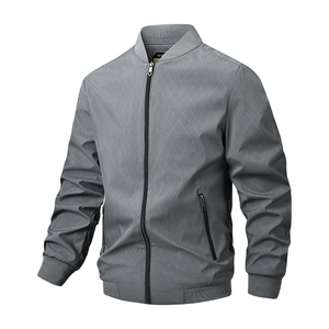 Chaqueta de hombre para otoño 2025, nueva, estilo uniforme de béisbol coreano, delgada, de color liso, tipo Joker, chaqueta de aviador, fina, cortavientos, transpirable y a la moda. - Product Image 3