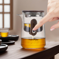 Portable Smart Press Dropping Pot Bouilloire Ensemble Kungfu Infuseur Magnétique Théière En Verre 300ml Lâche Petits Kits De Théière One Touch