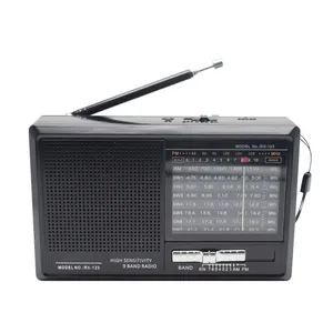 Radio USB/pemutar musik TF portabel kecil kualitas tinggi terlaris AM/FM/SW1-7 9 band Radio Retro dengan Jack Earphone