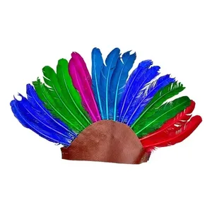 Tocado indio azteca traje de baile plumas coloridas escenario moderno bufanda de cadera talla única para competición Halloween - Product Image 4