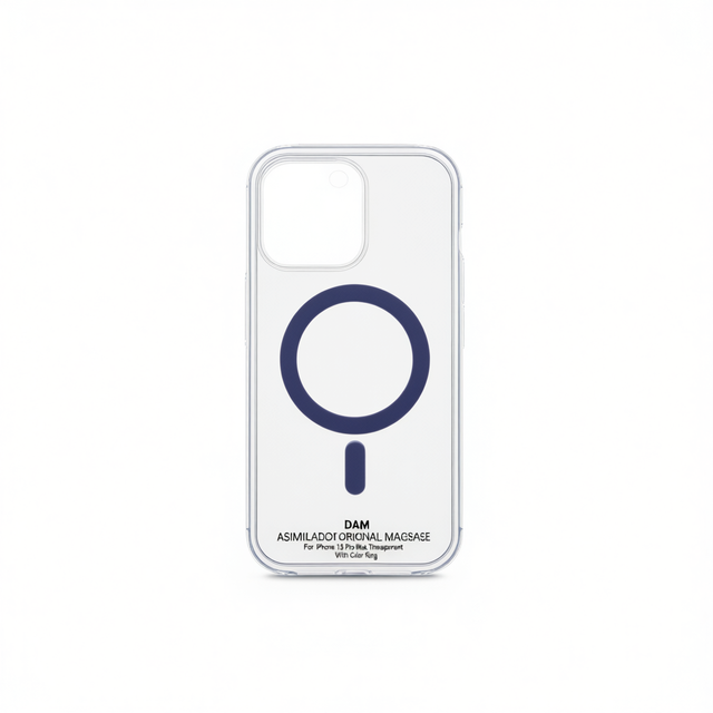 DAM Magnetic TPU+PC Phone Case for for 13 Pro Max Transparent with Color Ring
