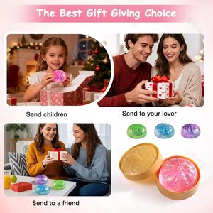 Sugar Dumpling <b>Squishy</b> Glitter TPE Stress Relief Fidget Toy Squeezing Effect For Kids Age 8 13 Years Unisex - Product Image 5