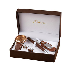 Valentine'S Day Gift <b>Set</b> <b>Watch</b> Cufflinks Pen Keychain Wooden Box Business Gift Practical Present For Men - Product Image 4
