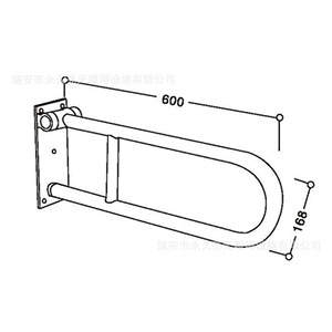 Barre d'appui relevable en U Yjl en acier inoxydable 304, capacité de charge 100 kg, support de sécurité pour salle de bain - Product Image 2