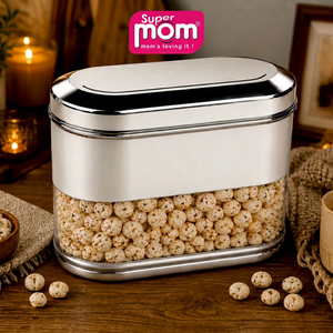 Anax Stainless Steel Food Storage canister <b>Container</b> Cylinder Airtight Moisture Proof Kitchen Freshness Lids 2750 ML - Product Image 1