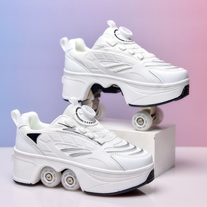 Mode Deformeerbare Roller Sneakers 2-in-<span class=keywords><strong>1</strong></span> Skate schoenen Intrekbare Verborgen Wielen Draaibare Gesp Aangepaste Logo voor Streetwear - Product Image 2