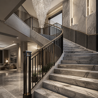 Rampe de balcon en aluminium thermolaqué, balustrade de terrasse extérieure, main courante sur mesure, clôture de villa moderne, installation facile, antirouille