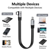 Câble USB3.2 Gen2x2 Type-C vers Type-C coudé en cuivre, transmission 80 Gbit/s, charge rapide 240 W, projection d'écran 8K60Hz