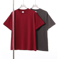 Tren Fashion Pria Kaos Kasual Bernapas Oversize Drop Shoulder Polos Katun T-Shirt Polos Custom Logo Lengan Pendek Atasan