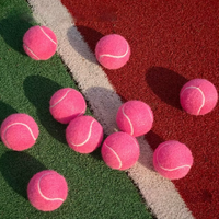 Ballon de tennis d'entraînement rose personnalisé avec logo, pressurisé, 1,35 m, haute élasticité, caoutchouc synthétique, très résistant, durable, portable