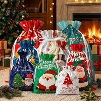 Sac cadeau personnalisable en papier kraft avec cordon de serrage, style dessin animé, pour bougies et emballage cadeau pour fêtes et loisirs créatifs