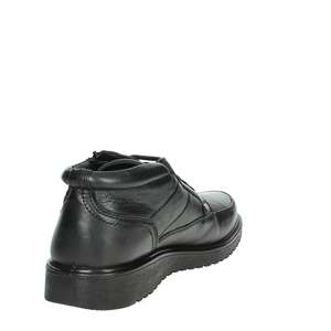 Bottes à lacets pour homme Novaflex Salisano en cuir noir avec fermeture éclair, style travail - Product Image 3