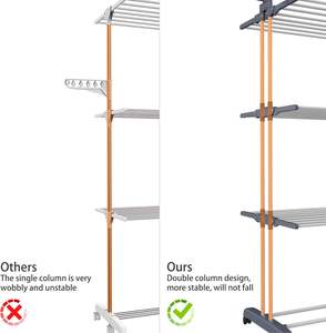 Séchoir mobile à 4 niveaux Corde à <span class=keywords><strong>linge</strong></span> extensible Vertical Séchoir à <span class=keywords><strong>linge</strong></span> pliable Porte-serviettes <span class=keywords><strong>de</strong></span> sol Vente en gros - Product Image 5